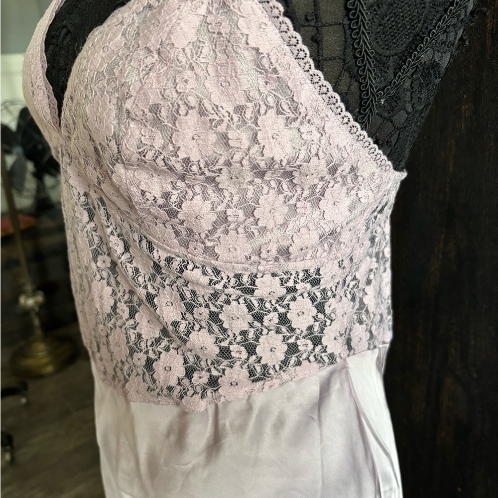 Free People NEW LOVE Mini Slip dress Lavender SP pastel romantic feminine magic - Picture 7 of 13